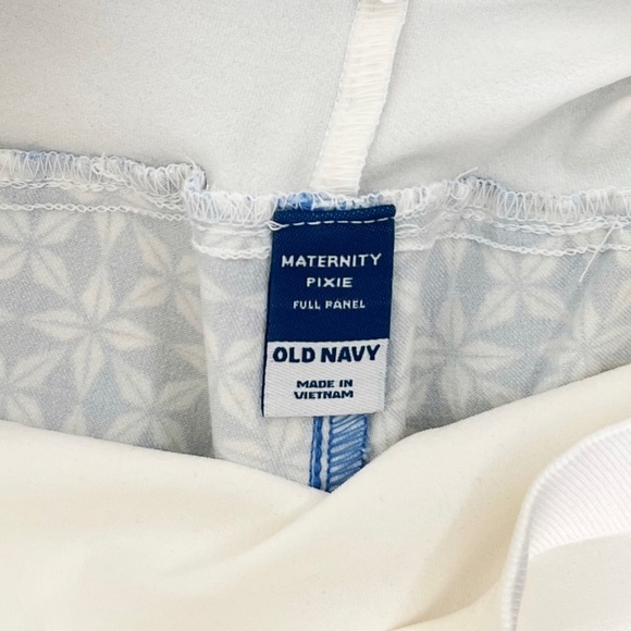 NWT Old Navy Maternity Full Panel Pixie Skinny Printed Pants Blue/White - Picture 6 of 7
